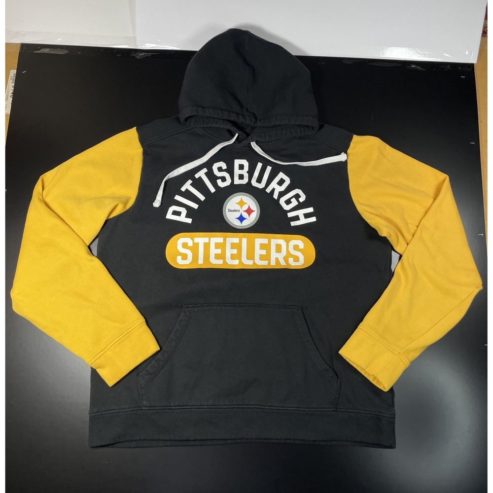Fanatics NFL Pittsburgh Steelers Hoodie Mens XL Black Gold Team Pullover